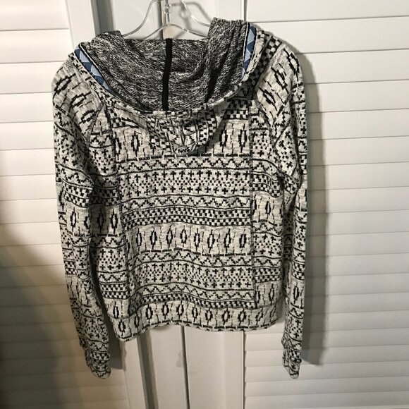 Lucky Lotus black/white pattern hooded jacket, S - Picture 7 of 7